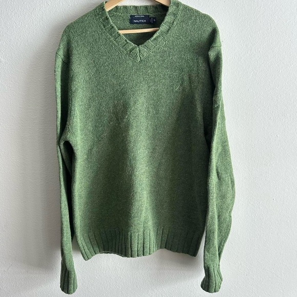 Nautica Green V-Neck Sweater - Picture 1 of 4